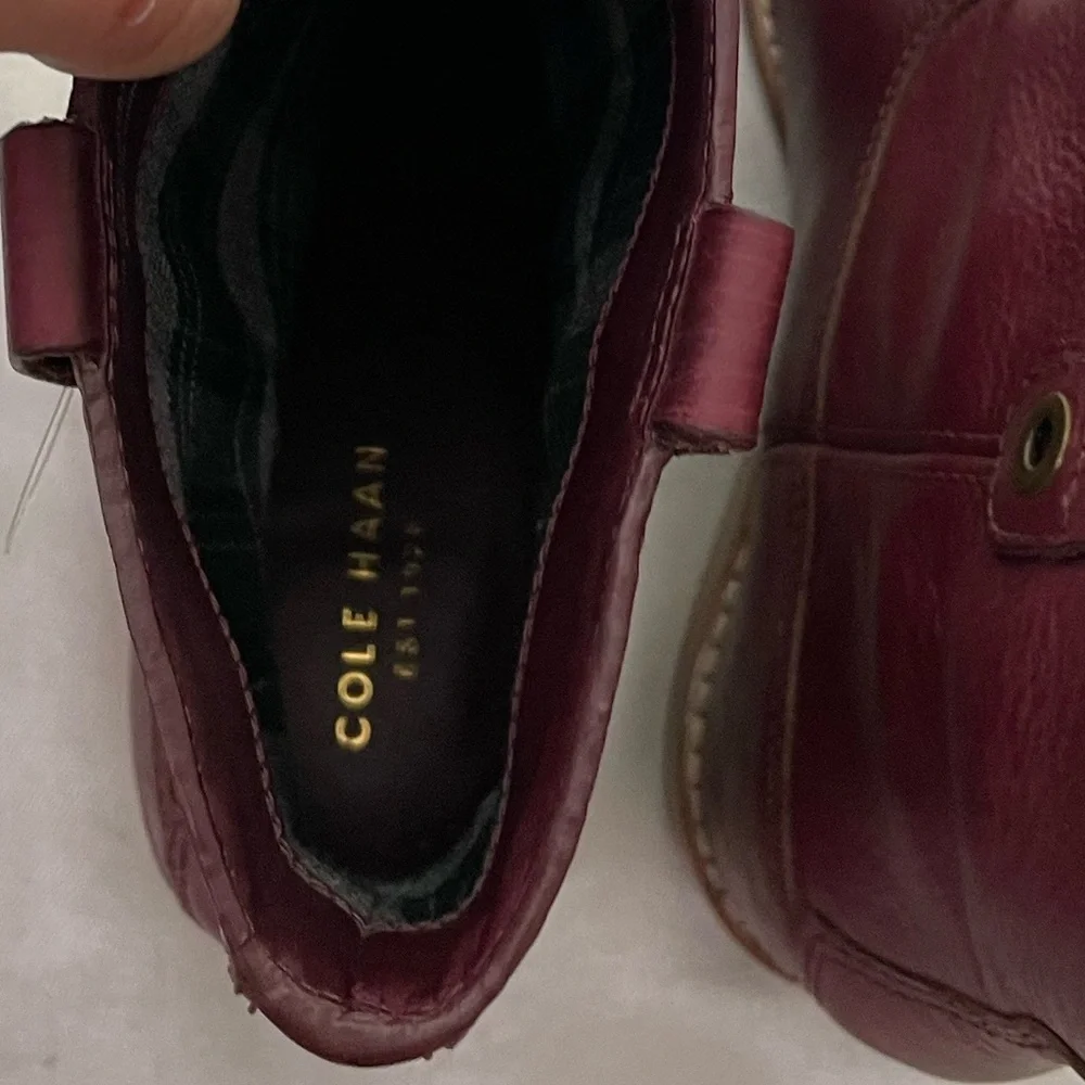 Cole Haan burgundy leather Zillie boots womens 7B booties euc - Picture 11 of 11